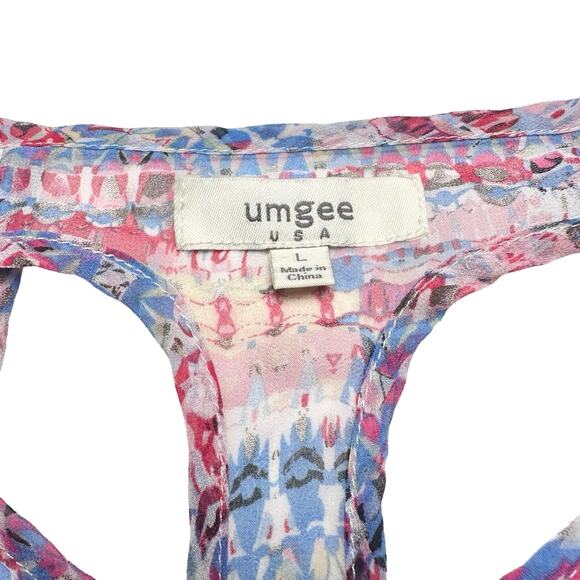 Umgee | Women | Pastel Abstract High Low Breezy Summer Shift Dress | Size Large - Picture 6 of 10